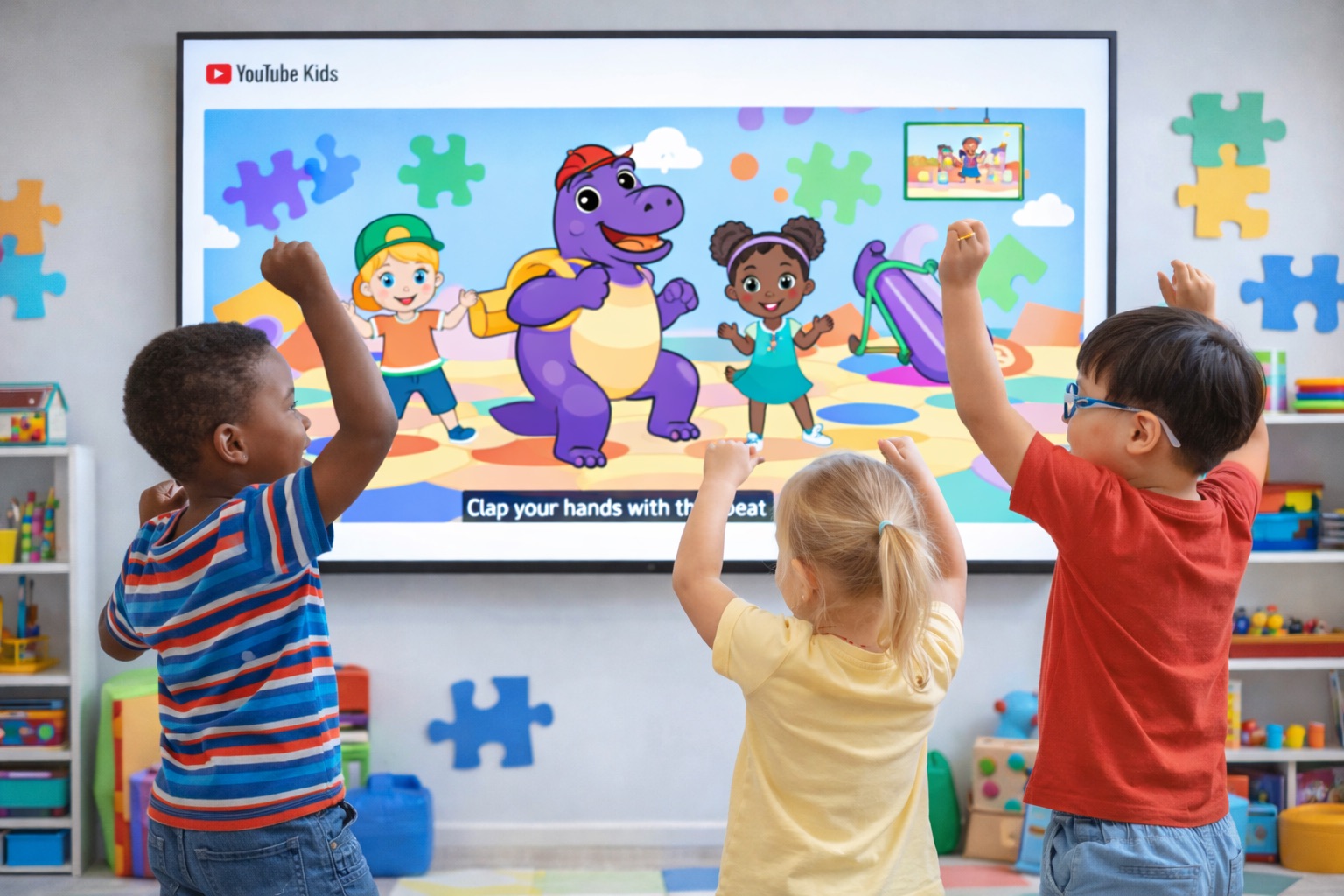 Children participating in guided learning activity